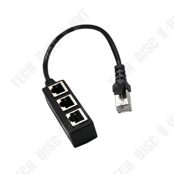 TD® RJ45 1 till 3 Ethernet LAN-nätverk 3-vägs splitterkabelförlängningsadapter Tillbehör Anslutningsenheter 3 ingångar