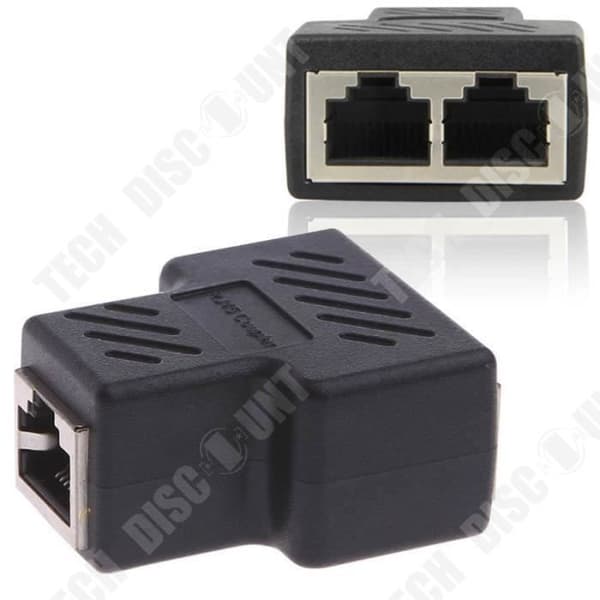Ethernet-konverter - TECH DISCOUNT - RJ45 - Två utgångar - Fördelare