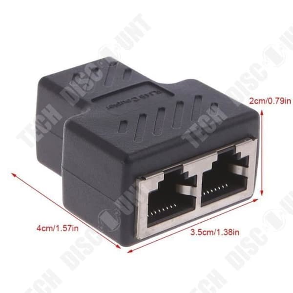 Ethernet-konverter - TECH DISCOUNT - RJ45 - Två utgångar - Fördelare