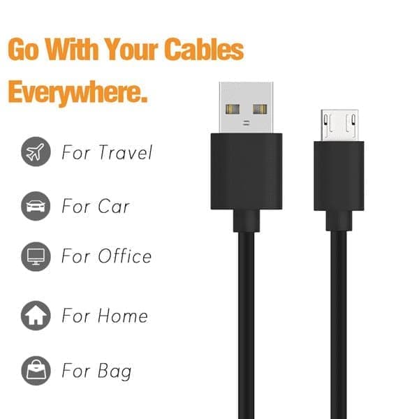Latauskaapeli Micro-USB - 3M - Samsung/PS4/PS3/HTC/Nexus/Nokia - V8 MUSTA
