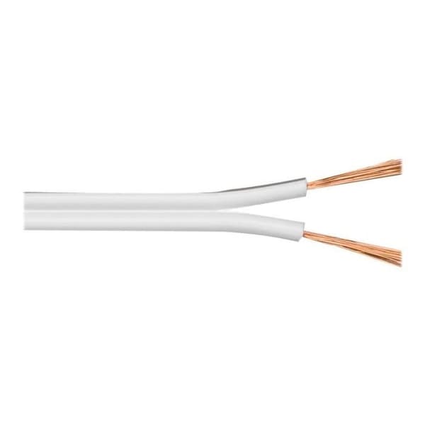 MicroConnect högtalarkabel 2,5 mm² blank tråd till bar tråd 25 m vit