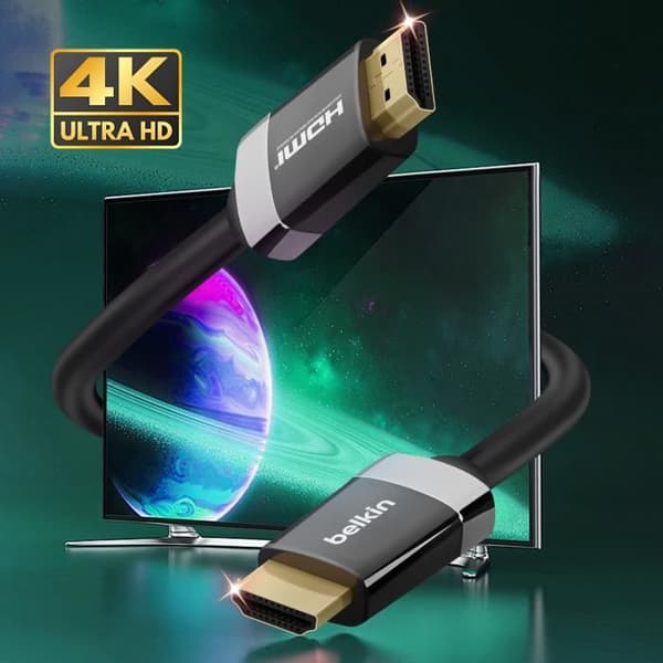 HMDI Cabel Hög Hastighet Hög Upplösning 4K Guldpläterade Kontakter 2m Belkin Svart