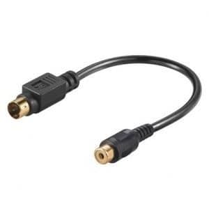 Videoadapter - Okänt märke - SVideo/SVhs hane till Rca hona - 0,2m - Guldpläterad kontakt