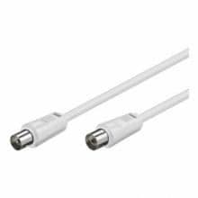 Antennkabel hane-hona 75 ohm vit, 20,0m