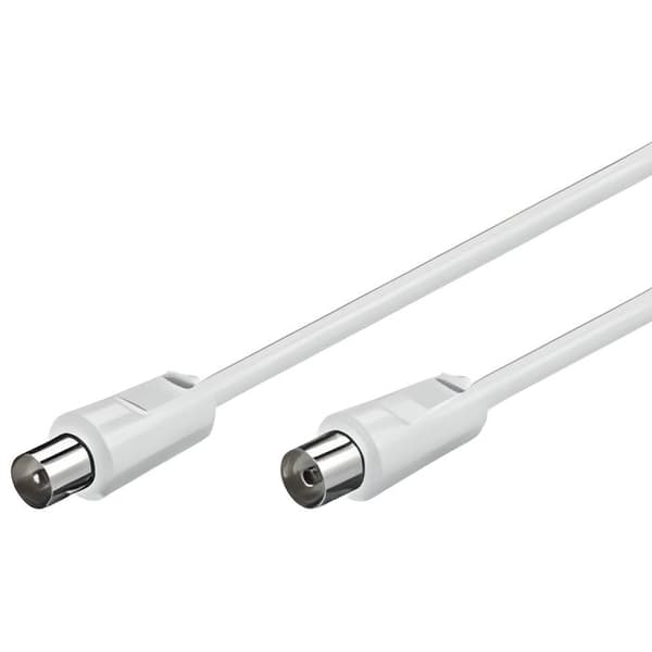 Antennkabel hane-hona 75 ohm vit, 20,0m
