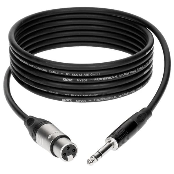 Klotz Câble M1 Pro XLR hon, Jack hane TRS, 1m Mikrofonkabel