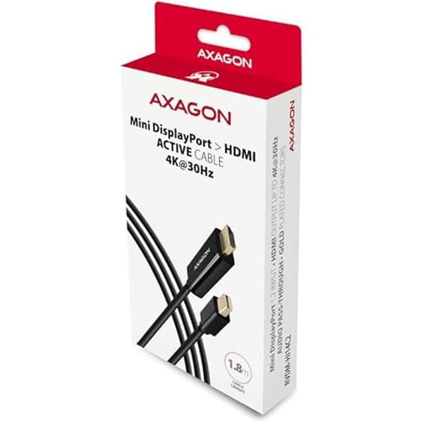 Adapterkabel - AXAGON - RVDM-HI14C2 - Mini-DisplayPort till HDMI - 4K/30 Hz - 180 cm - Svart