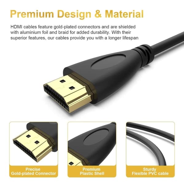 HDMI Kabel 4K60Hz - Sort 100cm