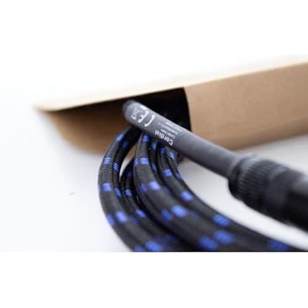 Instrumentkabel - CORDIAL - Jack 1,5 m - Blå färg - Tweed - Rak kontakt