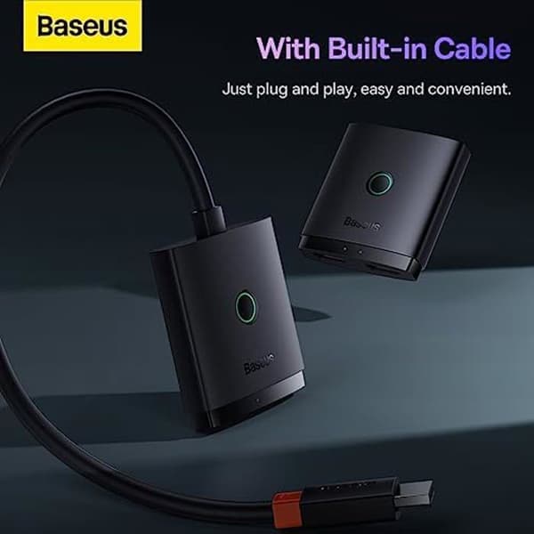HDMI-switch - BASEUS - 1 m - 4K - Kompatibel med konsoler och PC - Kompakt design