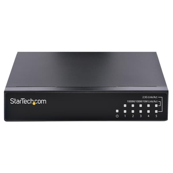 StarTech.com 5-ports Gigabit-switch - Uadministreret 2,5 Gbit/s-switch - Kontor/hjemmenetværk/LAN-switch/distributør til desktop/vægmontering - Bagudk