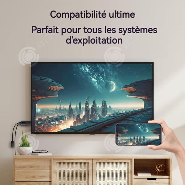 INN Son Connectique Tv HDMI Trådlös 4K video HD mottagare 5G stöder skärmbild OS/Android/Windows minne fl