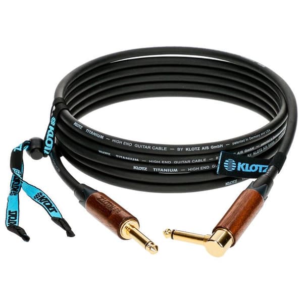Klotz Câble Titanium Walnöt Jack TS han rak/han böjd, 4.5m Kabel