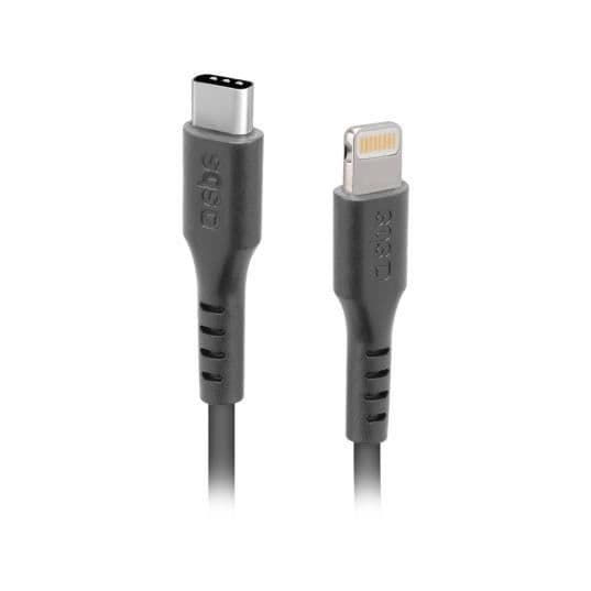 USB-C-kabel - Lightning SBS - 1m - svart - Laddning och dataöverföring