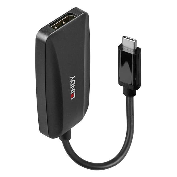Lindy USB Type-C til DisplayPort 1.4-konverter Forbinder en 8K-skærm med DP-stik til USB Type-C-porten på en kildeenhed (43337)