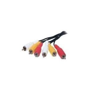 Shiverpeaks BASIC-S - Video-/äänikaapeli - Komposiittivideo/ääni - RCA (M) - RCA (M) - 1,5 m - suojattu - musta - valettu