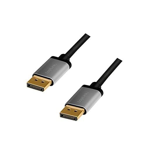 LogiLink CDA0102 DisplayPort-kaapeli DP/M–DP/M, 4K/60 Hz, alumiini, musta/harmaa, 3 m (CDA0102)