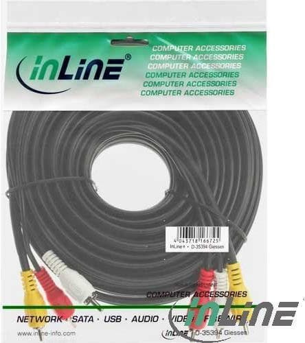 InLine® Cinch kabel, audio/video 3x Cinch M/M 10m (89610)