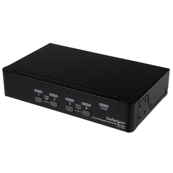 StarTech.com 4-porttinen DisplayPort USB KVM-kytkin äänellä - DisplayPort-pöytäkoneen KVM-kytkin USB-keskittimellä - 4xUSB-naaras 4xDP-naaras