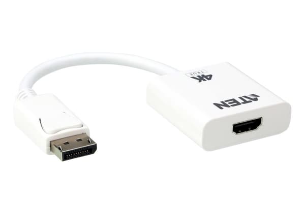ATEN VC986B - Video-/lydadapter - DisplayPort / HDMI - DisplayPort (M) til HDMI (W) - 18 cm - hvid - 4K-understøttelse, aktiv