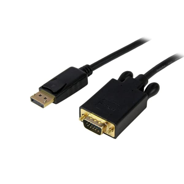 StarTech.com DisplayPort til VGA-kabel (han/han) - DP til VGA-kabeladapter - DisplayPort-kabler - DisplayPort (M) - HD-15 (M) - 1,83 m - låsning - Sor
