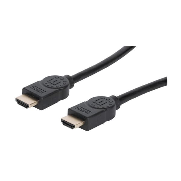 Manhattan HDMI-kabel med Ethernet, 8K@60Hz (ultrahøj hastighed), 2m, han-til-han, sort, 4K@120Hz, Ultra HD 4k x 2k, fuldt skærmet, forgyldte kontakter