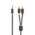 Miniatyrbild 3 av 3: Stereo ljudkabel | 3,5 mm hane - 2x RCA hane | 5,0m | Antracit ALPEXE-733