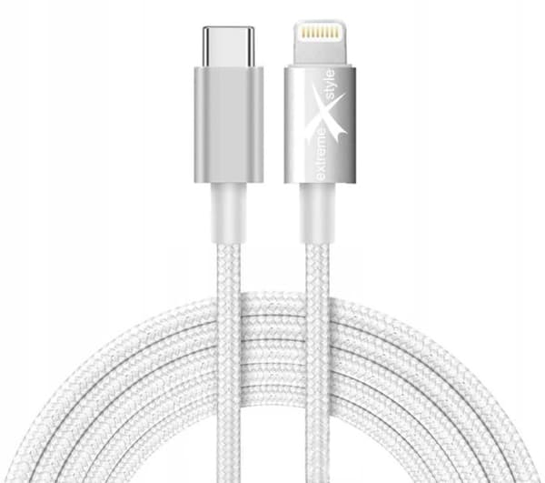 Flettet kabel PD USB Type-C Lightning 2m