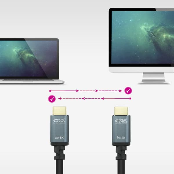 NANOCABLE 10.15.8001 - HDMI 2.1 IRIS-kabel 8K, 1,0 m, svart