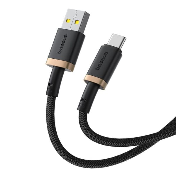 Baseus Dura USB Type A - Type C 60 W pikalatauskaapeli 2 m Musta, Kulta