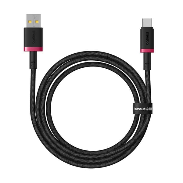 Baseus Dura USB Type A til Type C 60 W hurtigopladerkabel 1 m Sort, Rød