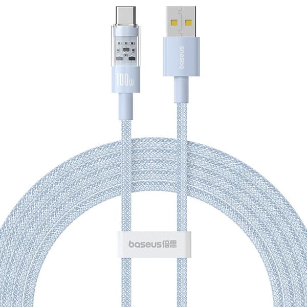 Baseus Gem USB A till USB C snabbladdningskabel 2 m 100 W Blå