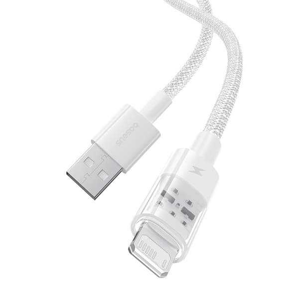 Baseus Gem USB til IP 2.4A hurtigopladerkabel 1 m Hvid