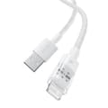 Miniatyrbillede 2 af 7: Baseus Gem USB til IP 2.4A hurtigopladerkabel 1 m Hvid