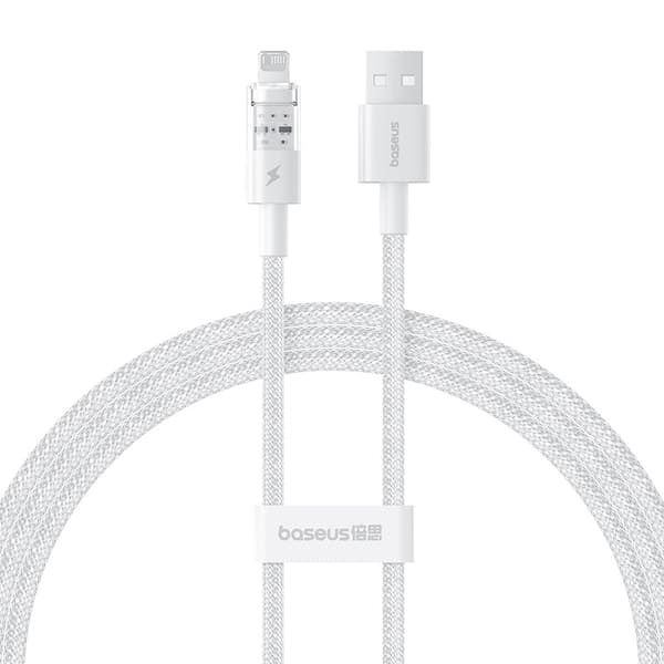 Baseus Gem USB til IP 2.4A hurtigopladerkabel 1 m Hvid