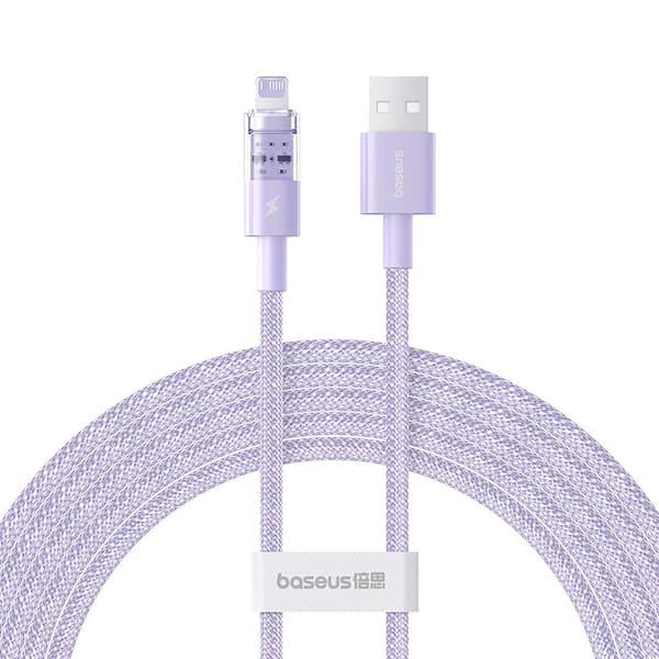 Baseus Gem USB till IP 2.4A snabbladdningskabel 2 m Lila