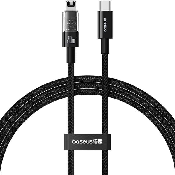 Baseus Gem USB-C till iP snabbladdningskabel 1 m 20 W Svart