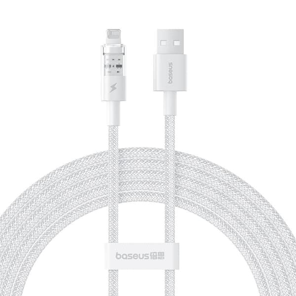 Baseus Gem USB till IP 2.4A snabbladdningskabel 2 m Vit