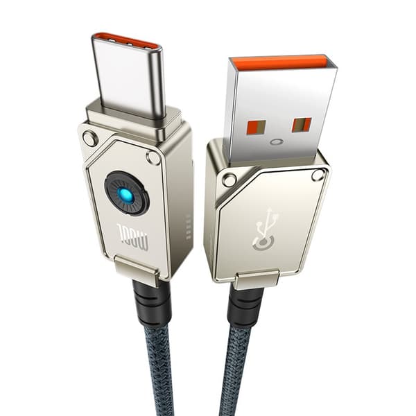 Baseus Ubrydeligt USB A til USB C kabel 2 m 100 W Hvid