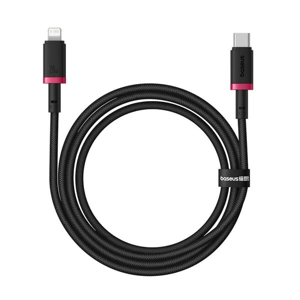 Baseus Dura Type C hurtigopladerkabel til iP 20 W 1 m Sort, Rød