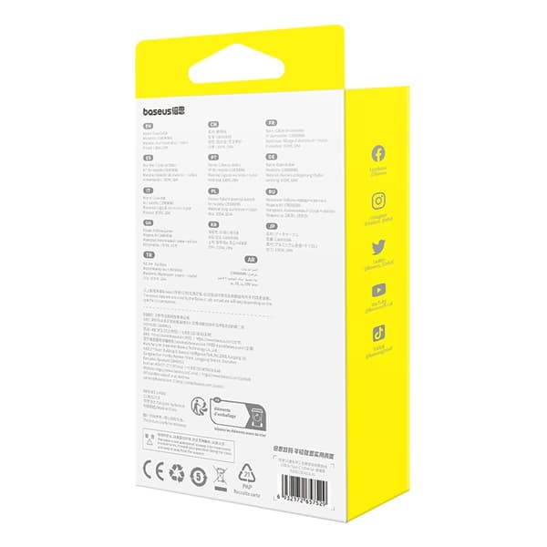 Baseus Flash 2 USB A till USB C snabbladdningskabel 2 m 100 W Svart