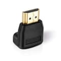 Miniatyrbild 1 av 2: HDSupply HA070 HDMI-adapter - HDMI 90° (HDMI A hane (19-pol) till HDMI A hona (19-pol), vinklad 90 °), Svart - X-HA070