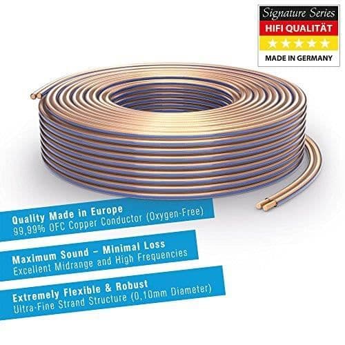 PureLink SP020-025 högtalarkabel 2 x 4,0 mm² (99,9 % OFC solid koppar 0,10 mm) Hifi-högtalarkabel, 25 m, tr SP020-02