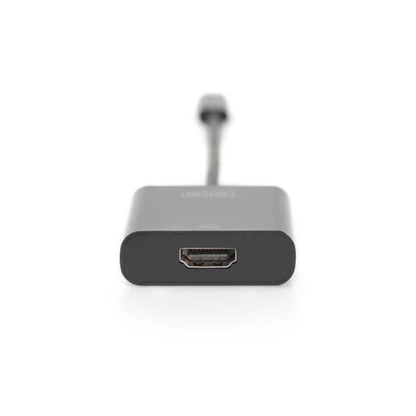Digitus DA-70852, 0,15 m, USB C, HDMI typ A (standard), hane, hona, rak