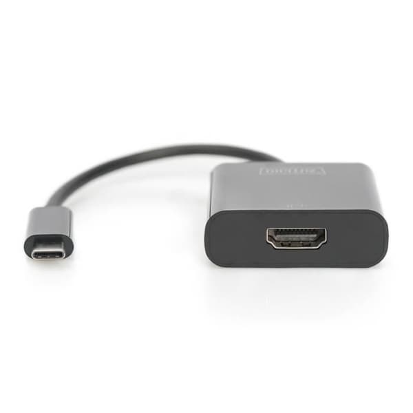 Digitus DA-70852, 0,15 m, USB C, HDMI typ A (standard), hane, hona, rak