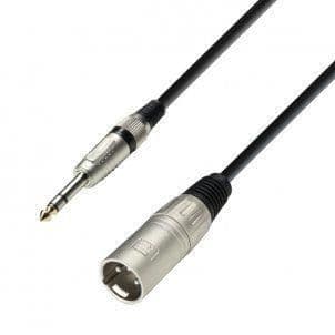 Ah-kablar Series 3-stjärniga mikrofonkabel hane XLR till 6,3 mm stereojack 1 m längd