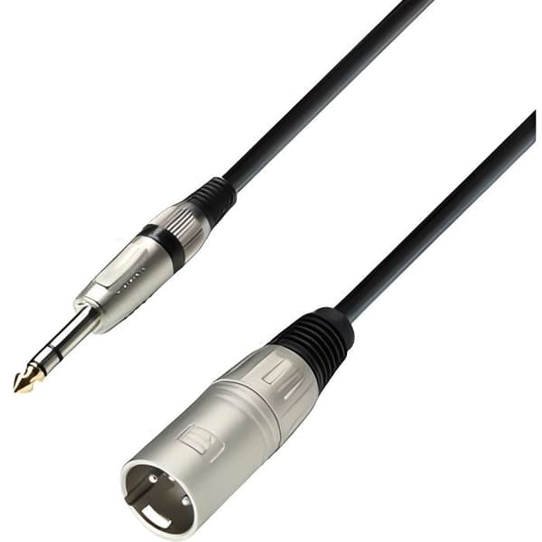 Ah-kablar Series 3-stjärniga mikrofonkabel hane XLR till 6,3 mm stereojack 1 m längd