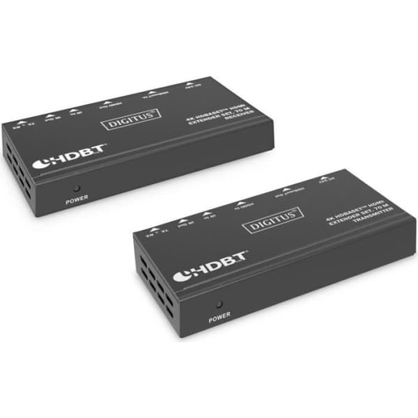 Digitus 4K HDBaseT HDMI Extender Set - 70 m - AV-Sender - -Empfänger - 70 m - Kabelgebunden - Schwarz - HDCP () -