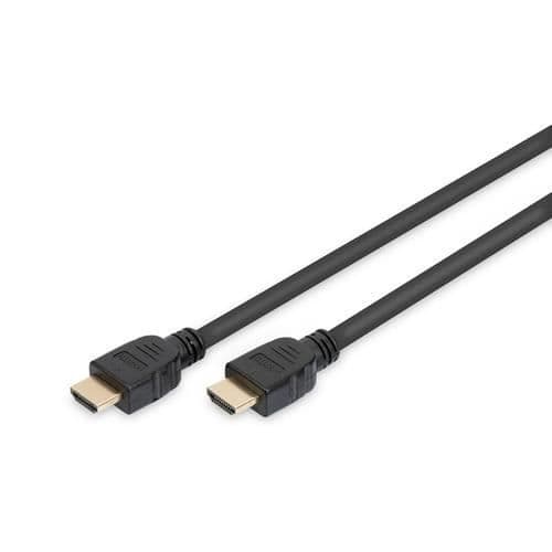 5m HDMI-kabel - DIGITUS - AK-330124-050-S - 3D-kompatibilitet - HDMI Ethernet - Svart