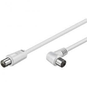 Antennkabel rak + vinklad hane/hona 75 ohm